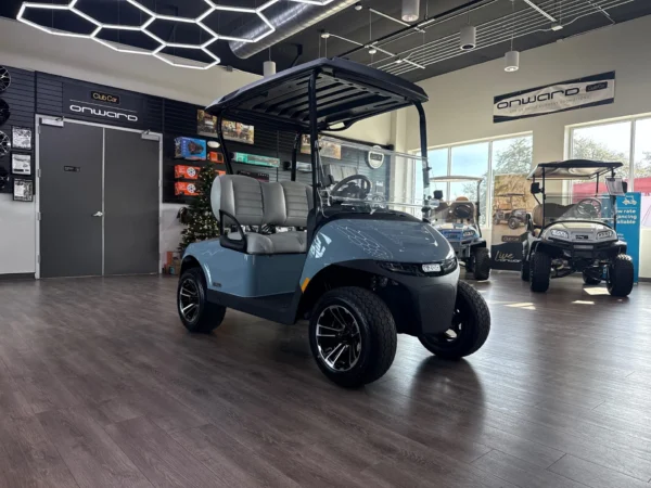 2026 E-Z-GO RXV 2 Freedom Elite Lithium 2 Passenger Golf Cart (Blue) at Oxford Golf Cars