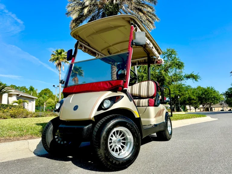 2012 Yamaha Drive G29 48V Electric 4 Passenger Golf Cart (Beige) at Oxford Golf Cars