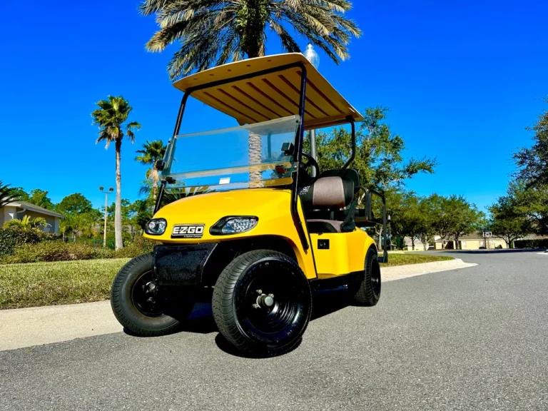 2014 E-Z-GO TXT Freedom Gas 4 Passenger Golf Cart (Yellow) at Oxford Golf Cars