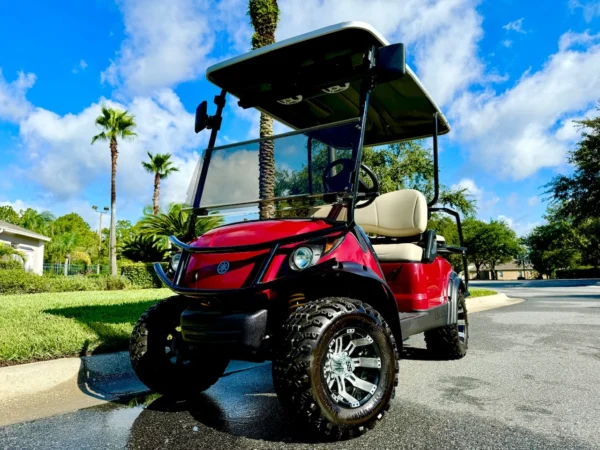 2014 Yamaha Adventurer 2+2 Gas Lifted 4 Passenger Golf Cart (Sport Red) at Oxford Golf Cars
