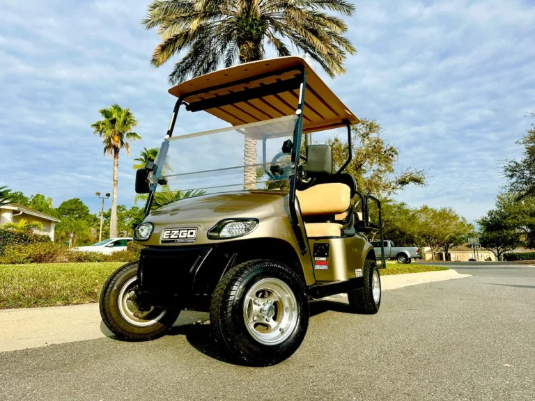 2015 E-Z-GO TXT 48V Electric 4 Passenger Golf Cart (Beige) at Oxford Golf Cars
