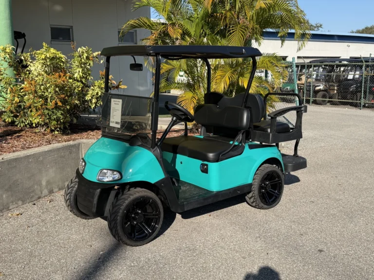 2017 E-Z-GO Freedom RXV Elite Lithium 4 Passenger Golf Cart (Sky Blue) at Oxford Golf Cars