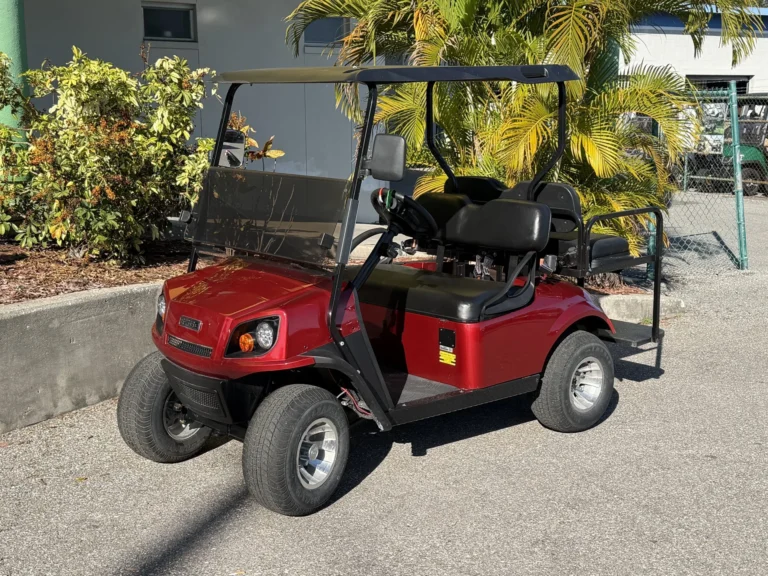 2019 E-Z-GO Express S4 72 Volt Lithium 4 Passenger Golf Cart (Inferno Red) at Oxford Golf Cars