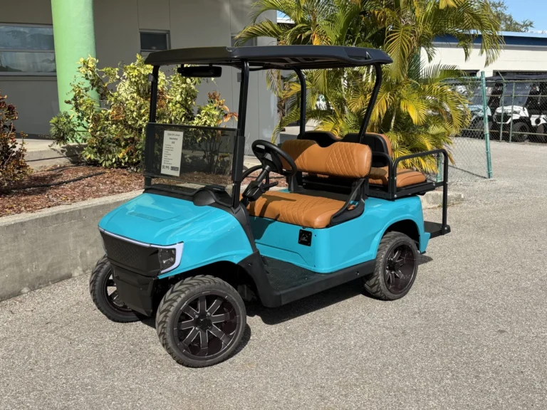 2020 E-Z-GO Freedom RXV Elite APEX Lithium 4 Passenger Golf Cart (Sky Blue) at Oxford Golf Cars