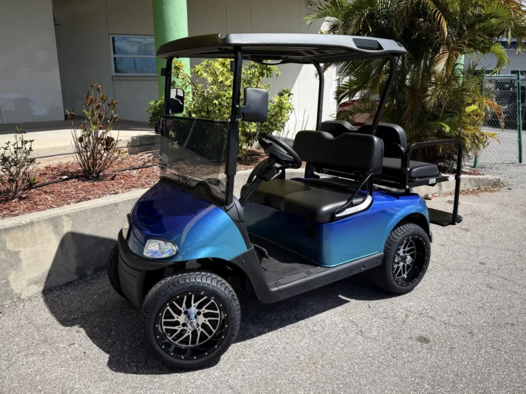 2020 E-Z-GO Freedom RXV Elite Lithium 4 Passenger Golf Cart (Blue Fade) at Oxford Golf Cars