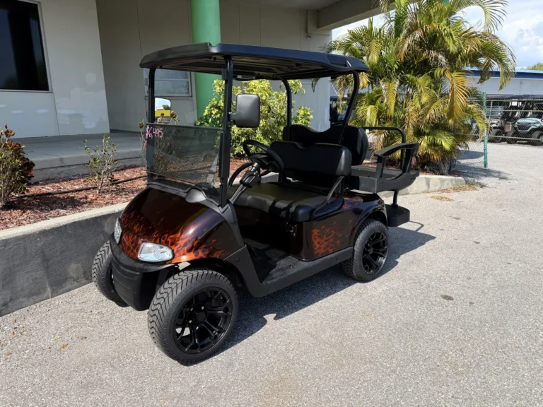 2020 E-Z-GO Freedom RXV Elite Lithium 4 Passenger Golf Cart (Custom Flame) at Oxford Golf Cars