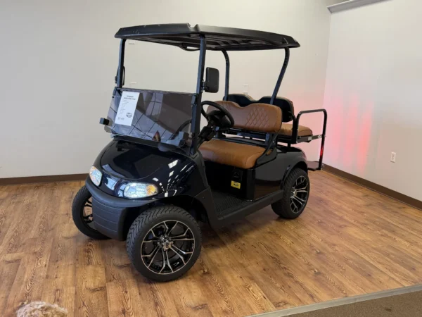 2020 E-Z-GO Freedom RXV Elite Lithium 4 Passenger Golf Cart (Black/Brown) at Oxford Golf Cars
