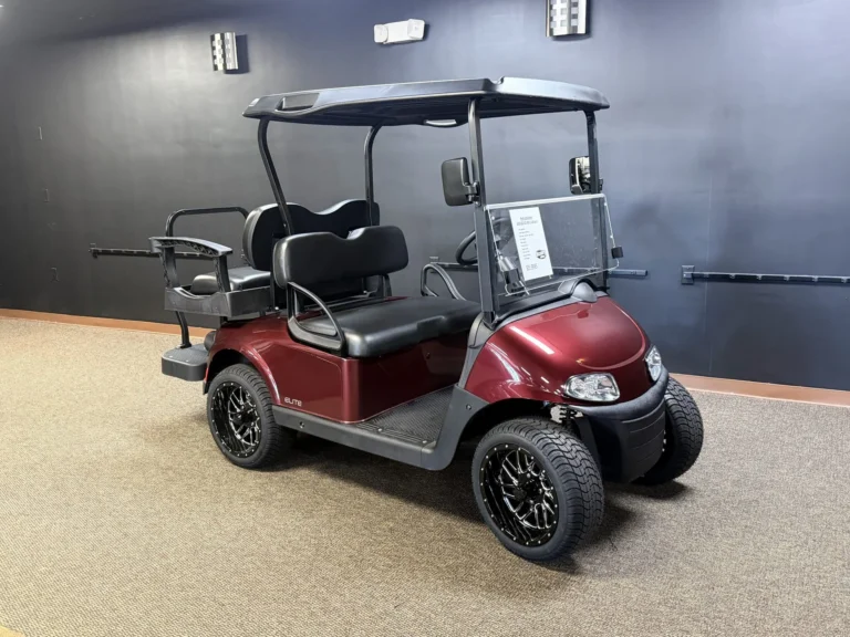 2020 E-Z-GO Freedom RXV Elite Lithium 4 Passenger Golf Cart (Burgundy) at Oxford Golf Cars