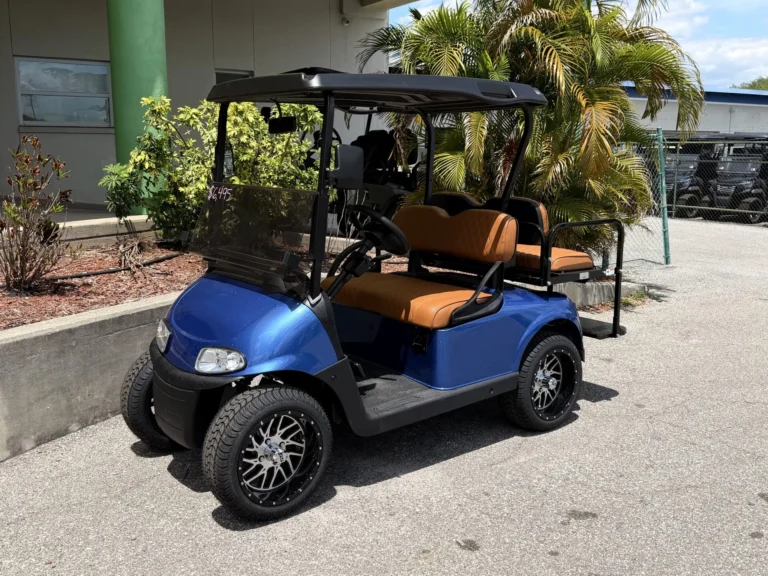 2020 E-Z-GO Freedom RXV Elite Lithium 4 Passenger Golf Cart (Coastal Blue) at Oxford Golf Cars