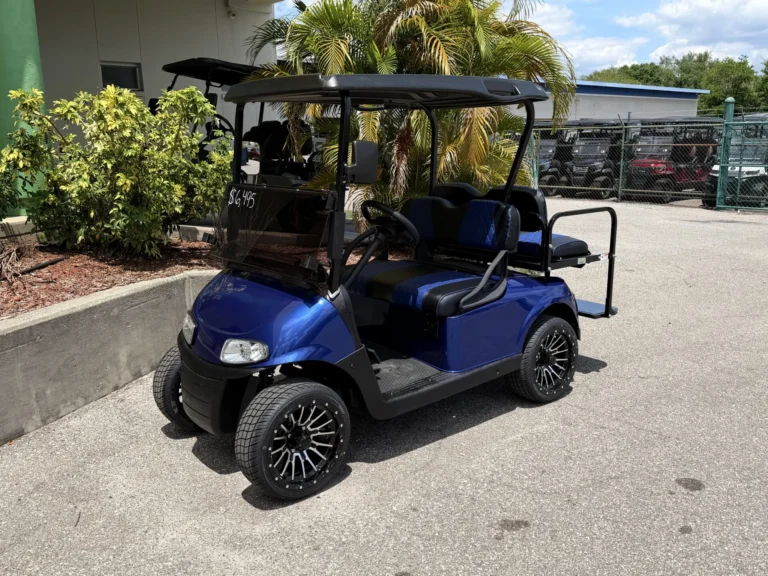 2020 E-Z-GO Freedom RXV Elite Lithium 4 Passenger Golf Cart (Electric Blue) at Oxford Golf Cars