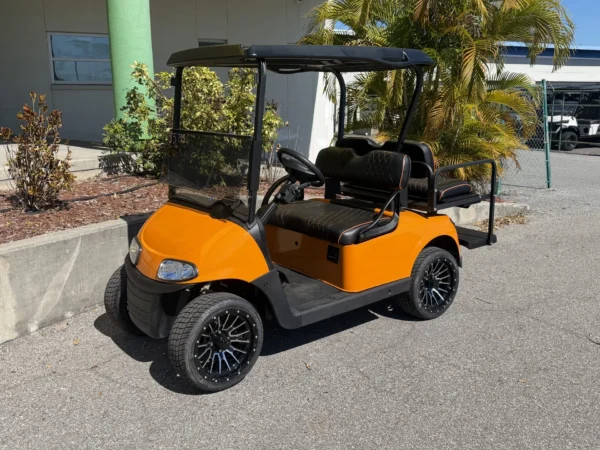 2020 E-Z-GO Freedom RXV Elite Lithium 4 Passenger Golf Cart (Florida Orange) at Oxford Golf Cars