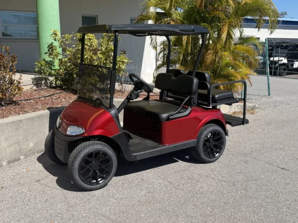 2020 E-Z-GO Freedom RXV Elite Lithium 4 Passenger Golf Cart (Inferno Red) at Oxford Golf Cars