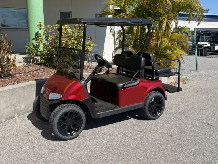 2020 E-Z-GO Freedom RXV Elite Lithium 4 Passenger Golf Cart (Inferno Red) at Oxford Golf Cars
