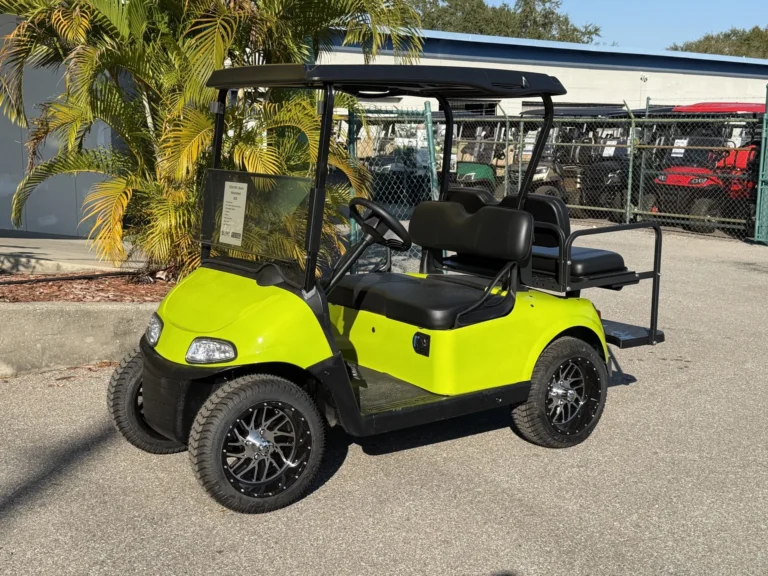 2020 E-Z-GO Freedom RXV Elite Lithium 4 Passenger Golf Cart (Lime Green) at Oxford Golf Cars