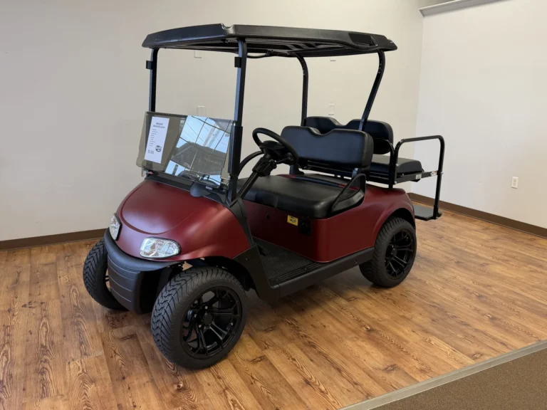 2020 E-Z-GO Freedom RXV Elite Lithium 4 Passenger Golf Cart (Matte Burgundy) at Oxford Golf Cars