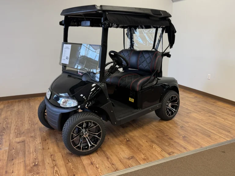 2020 E-Z-GO Freedom RXV Elite Lithium 4 Passenger Golf Cart with Rain Enclosure (Black) at Oxford Golf Cars