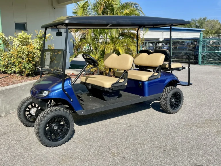 2020 E-Z-GO Freedom TXT Lithium 6 Passenger Golf Cart (Electric Blue) at Oxford Golf Cars