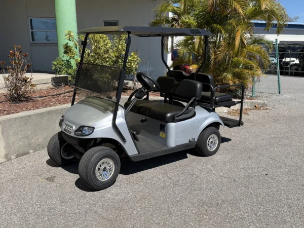 2021 E-Z-GO Freedom TXT Gas 4 Passenger Golf Cart (Silver) at Oxford Golf Cars