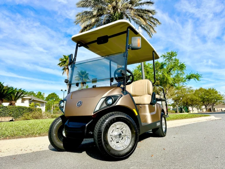 2021 Yamaha Drive 2 QuietTech EFI Gas 4 Passenger Golf Cart (Bronze Mica Matte) at Oxford Golf Cars