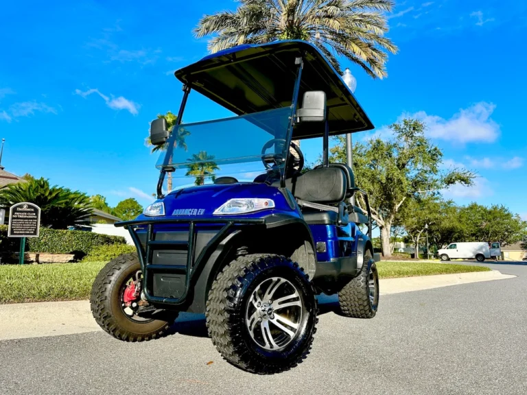 2022 Advanced EV Advent 4L Lifted 48V 4 Passenger Golf Cart (Blue) at Oxford Golf Cars