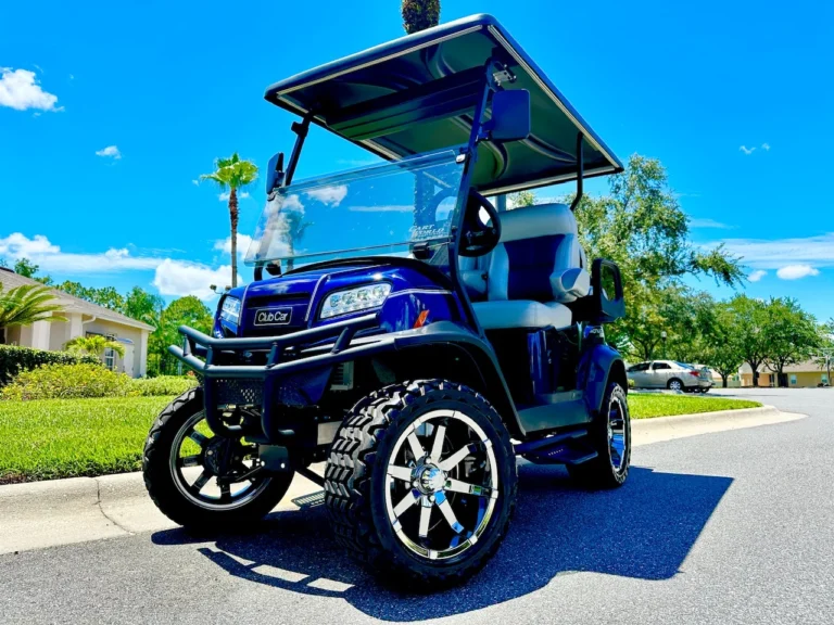 2022 Club Car Onward HP Lithium Lifted 4 Passenger Golf Cart (Blue Metallic) at Oxford Golf Cars