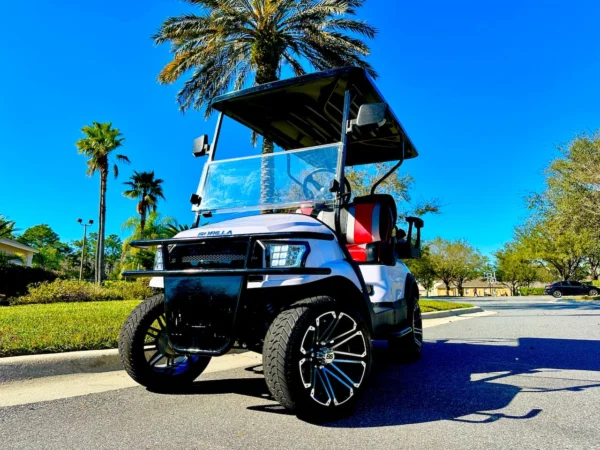 2022 Gorilla G40L Lifted 48V Electric 4 Passenger Golf Cart (Custom White) at Oxford Golf Cars