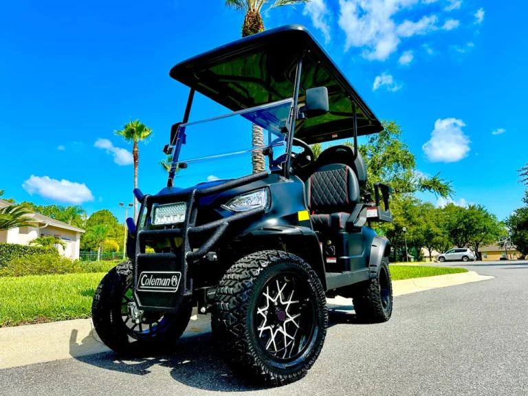 2024 Coleman Kandi 2+2 Lifted 48V Electric 4 Passenger Golf Cart (Matte Black) at Oxford Golf Cars