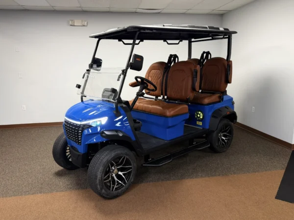2026 Blue Cell 4F Lithium 4 Passenger Lifted Golf Cart (Blue) at Oxford Golf Cars