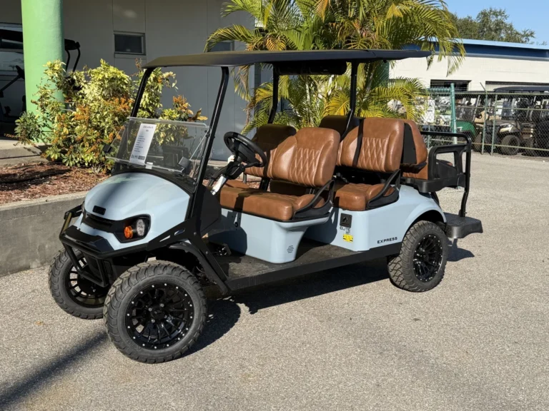 2026 E-Z-GO Express L6 ELiTE Lithium 6 Passenger Golf Cart with Technology Package (Ocean Gray) at Oxford Golf Cars