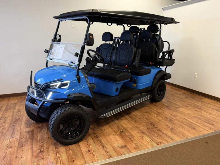 2026 PDG Greyson 6 Passenger Lithium Golf Cart (Blue) at Oxford Golf Cars