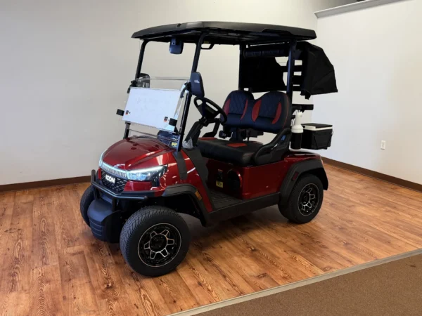 2026 ICON i20X Golfer Package Lithium 2 Seater Golf Cart (Inferno Red) at Oxford Golf Cars