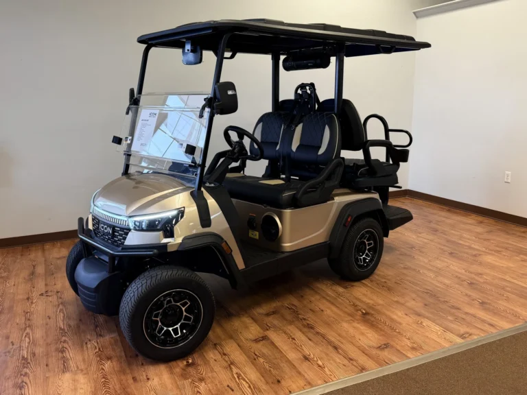 2026 ICON i40X Lifted 4 Passenger Lithium Golf Cart (Champagne) at Oxford Golf Cars