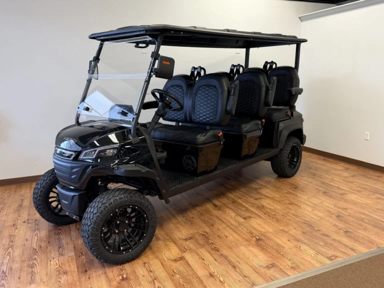 2026 Verdi Aspen F6 Lithium Lifted 6 Passenger Forward-Facing Golf Cart (Black) at Oxford Golf Cars
