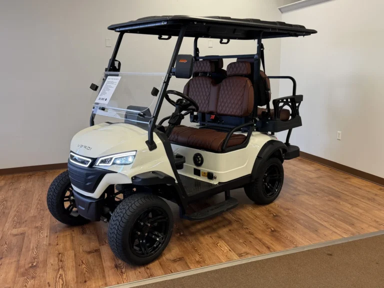 2026 Verdi Malibu S4 Lithium Lifted 2+2 Golf Cart (White) at Oxford Golf Cars