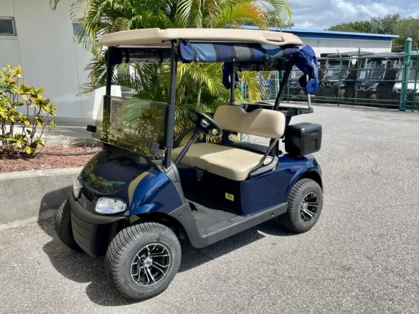 2019 E-Z-GO Freedom RXV Elite Lithium Golfer Special 2 Passenger Golf Cart (Patriot Blue) at Oxford Golf Cars