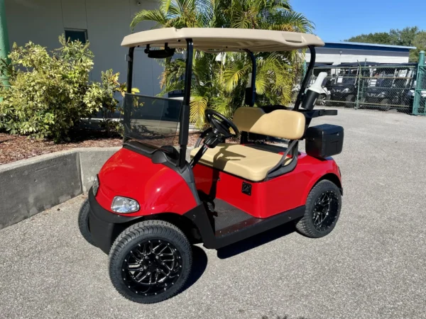 2019 E-Z-GO Freedom RXV Lithium 2 Passenger Golf Cart (Flame Red) at Oxford Golf Cars