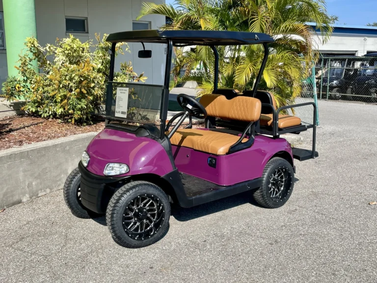 2020 E-Z-GO Freedom RXV Elite Lithium 4 Passenger Golf Cart (Plum Purple) at Oxford Golf Cars