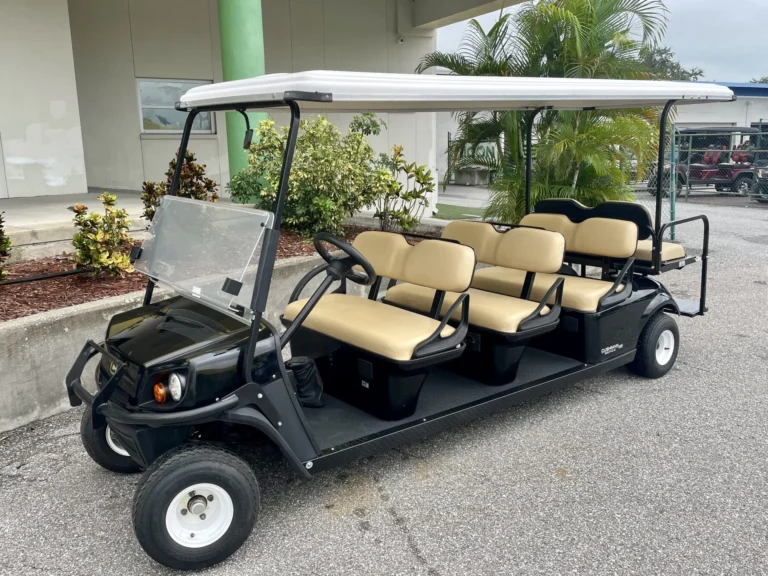 2021 E-Z-GO Shuttle 8 Passenger Electric Golf Cart (Black) at Oxford Golf Cars