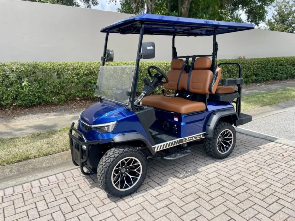 2025 Dach Falcon 4 Passenger Solar Lithium Golf Cart (Electric Blue) at Oxford Golf Cars