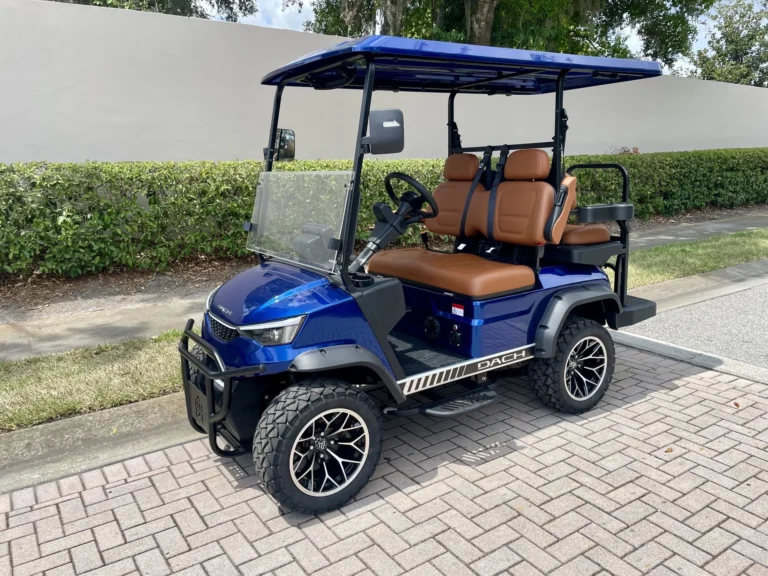 2025 Dach Falcon 4 Passenger Solar Lithium Golf Cart (Electric Blue) at Oxford Golf Cars