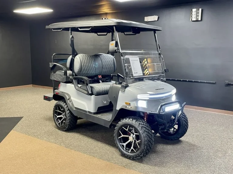 2025 Denago EV Nomad XL Lifted 4 Passenger Lithium Golf Cart (Silver) at Oxford Golf Cars
