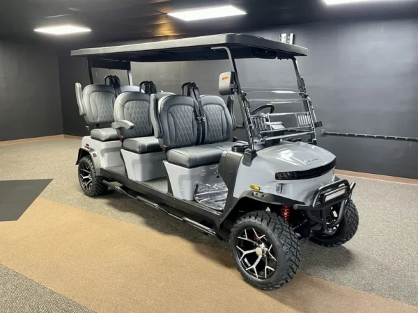 2026 Denago EV Rover XXL Lifted 6 Passenger Lithium Golf Cart (Gray) at Oxford Golf Cars