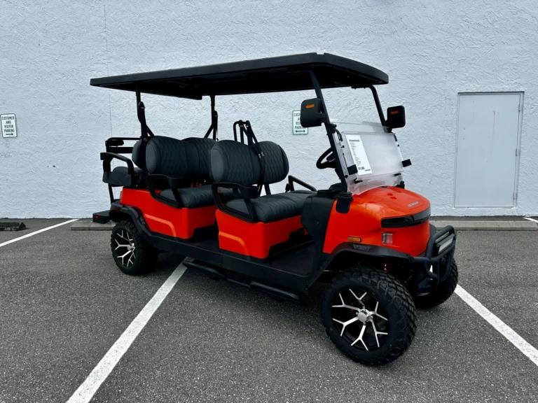 2026 Denago EV Rover XL6 Lifted 6 Passenger Lithium Golf Cart (Lava) at Oxford Golf Cars