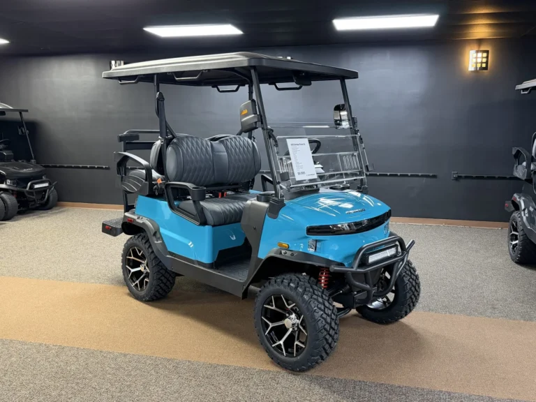 2026 Denago EV Nomad XL 4 Passenger Lithium Golf Cart (Sky Blue) at Oxford Golf Cars