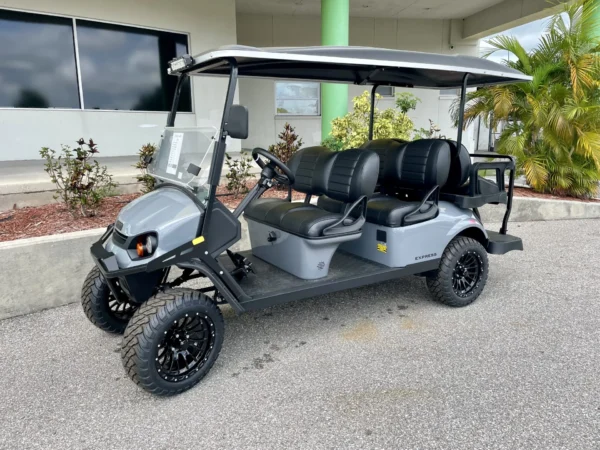 2026 E-Z-GO Express L6 ELiTE Lithium Lifted 6 Passenger Golf Cart (Slate) at Oxford Golf Cars