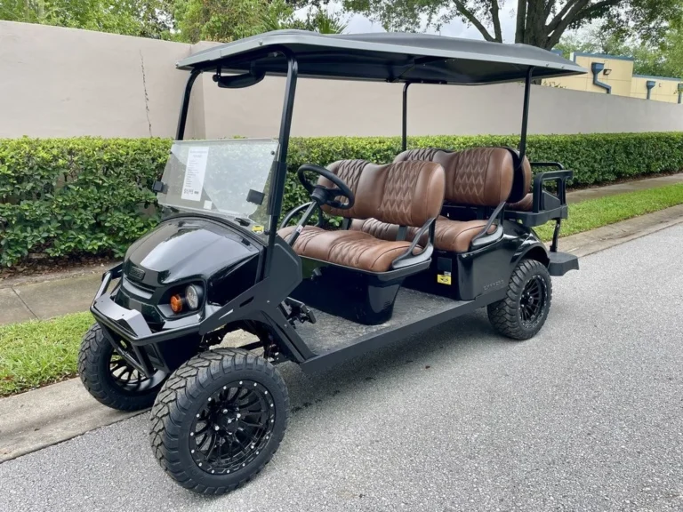 2026 E-Z-GO Express 6 Gas Lifted 6 Passenger Golf Cart (Black) at Oxford Golf Cars