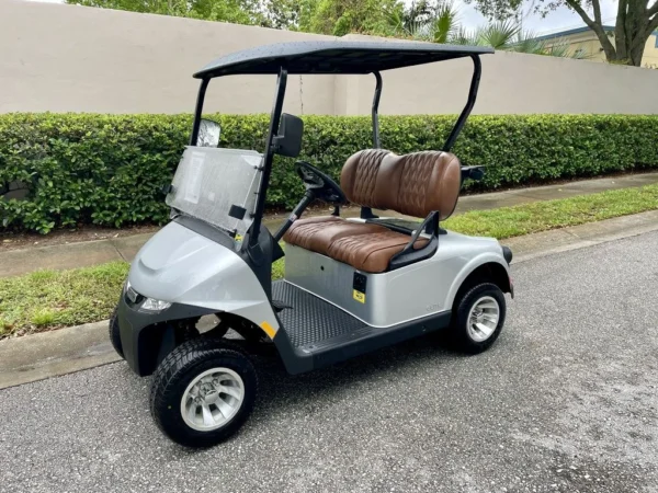 2026 E-Z-GO Freedom RXV ELiTE Lithium 2 Passenger Golf Cart (Platinum Silver) at Oxford Golf Cars