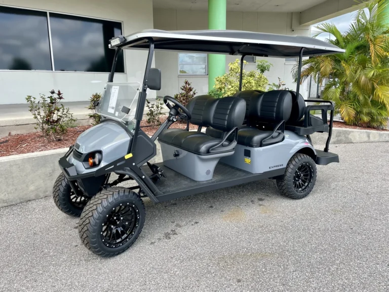 2026 E-Z-GO Express L6 Gas 6 Passenger Golf Cart (Slate Gray) at Oxford Golf Cars