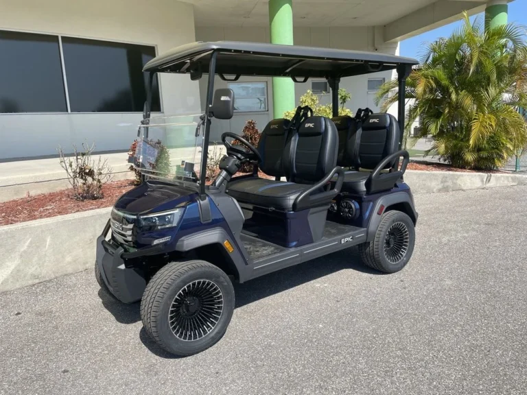 2026 Epic E40FX Lithium 4 Passenger Forward-Facing Golf Cart (Blue) at Oxford Golf Cars