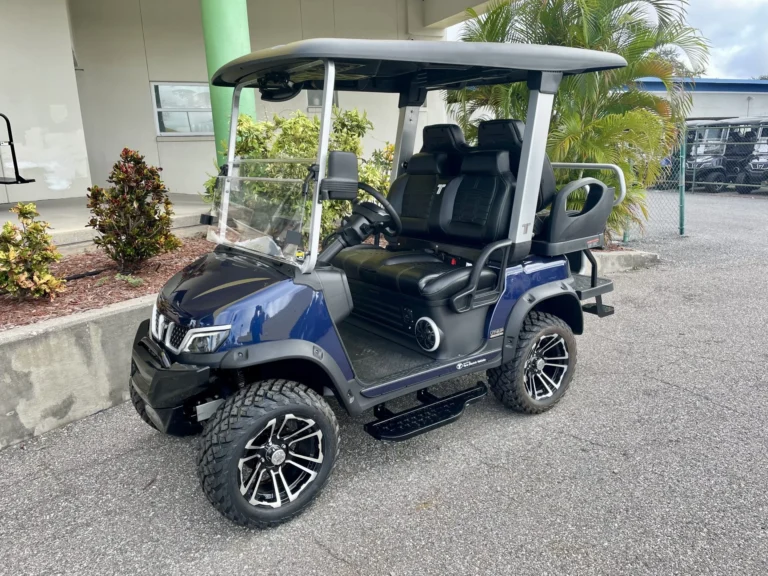 2026 Tara Explorer 2+2 48V Lithium 4 Passenger Golf Cart (Mediterranean Blue) at Oxford Golf Cars